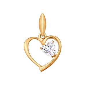 Золотая подвеска SOKOLOV с фианитом 034796 фото