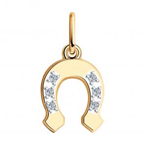 Золотая подвеска SOKOLOV с фианитом 034845 фото