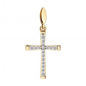 Золотая подвеска SOKOLOV с фианитом 034856 фото