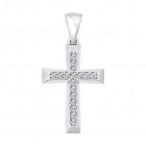 Подвеска из белого золота SOKOLOV с фианитом 034877-3 фото