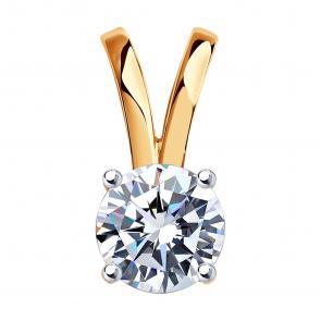 Золотая подвеска SOKOLOV с фианитом 034950 фото