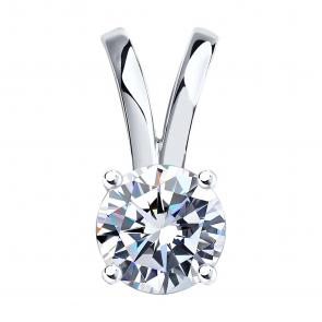 Подвеска из белого золота SOKOLOV с фианитом 034951 фото