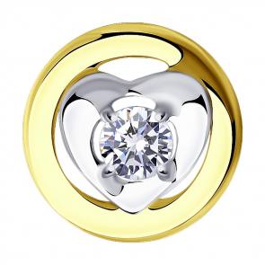 Подвеска из лимонного золота SOKOLOV с фианитом 034995-2 фото