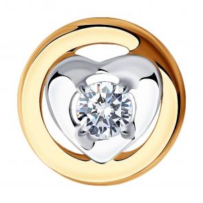 Золотая подвеска SOKOLOV с фианитом 034995 фото