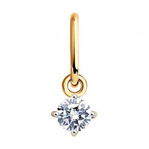 Золотая подвеска SOKOLOV с фианитом 035007 фото