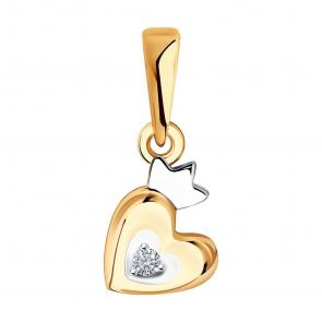 Золотая подвеска SOKOLOV с фианитом 035015 фото