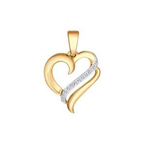 Золотая подвеска SOKOLOV с фианитом 035085 фото