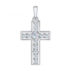 Золотая подвеска SOKOLOV с фианитом 035114-3 фото