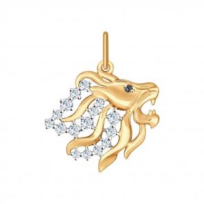 Золотая подвеска Знак зодиака Лев SOKOLOV 035127 фото