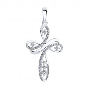 Подвеска из белого золота SOKOLOV с фианитом 035160-3 фото