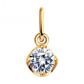 Золотая подвеска SOKOLOV с фианитом 035171 фото