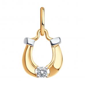 Золотая подвеска Символ года SOKOLOV с фианитом 035178 фото