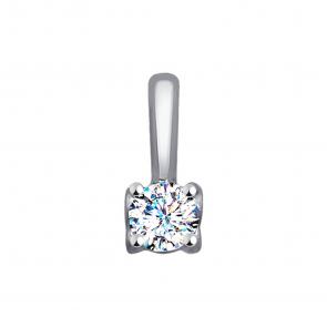 Подвеска из белого золота SOKOLOV с фианитом 035248-3 фото