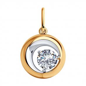 Золотая подвеска SOKOLOV с фианитом 035453 фото