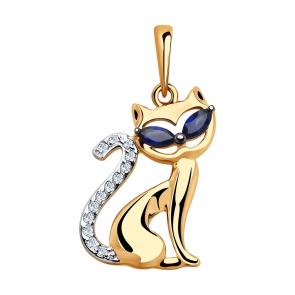 Золотая подвеска SOKOLOV с фианитом 035524 фото