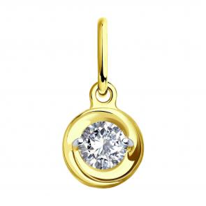 Подвеска из лимонного золота SOKOLOV с фианитом 035525-2 фото
