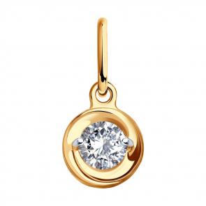 Золотая подвеска SOKOLOV с фианитом 035525 фото