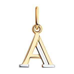 Золотая подвеска-буква А SOKOLOV 035558 фото