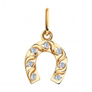 Золотая подвеска Символ года SOKOLOV с фианитом 035569 фото