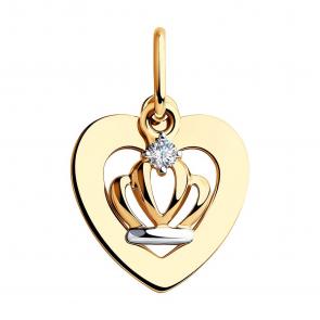 Золотая подвеска SOKOLOV с фианитом 035660 фото