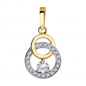 Золотая подвеска SOKOLOV с фианитом 035664 фото