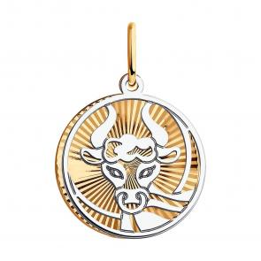 Золотая подвеска Знак зодиака Телец SOKOLOV 035700 фото