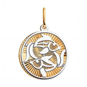 Золотая подвеска Знак зодиака Рыбы SOKOLOV 035710 фото