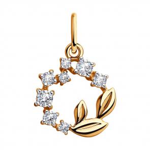 Золотая подвеска SOKOLOV с фианитом 035729 фото