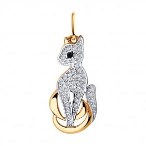 Золотая подвеска SOKOLOV с фианитом 035762 фото