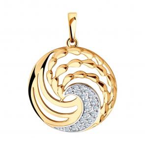 Золотая подвеска SOKOLOV с фианитом 035771 фото