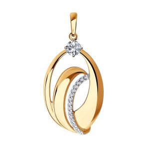 Золотая подвеска SOKOLOV с фианитом 035797 фото