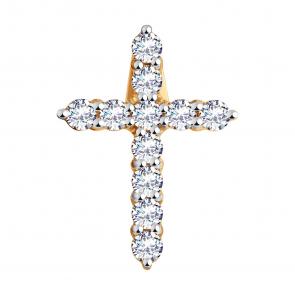 Золотая подвеска SOKOLOV с фианитом 035833 фото