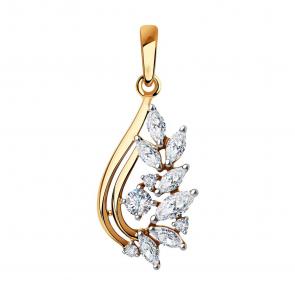 Золотая подвеска SOKOLOV с фианитом 035840 фото