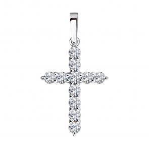 Подвеска из белого золота SOKOLOV с фианитом 035844-3 фото