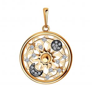 Золотая подвеска SOKOLOV с подвижным элементом и фианитом 035849 фото