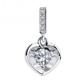 Подвеска из белого золота SOKOLOV с фианитом 035881 фото