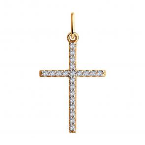 Золотая подвеска SOKOLOV с фианитом 035886 фото