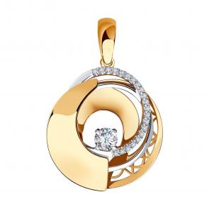 Золотая подвеска SOKOLOV с фианитом 035949 фото