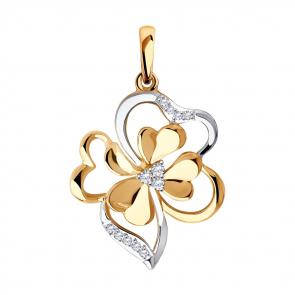 Золотая подвеска SOKOLOV с фианитом 035968 фото