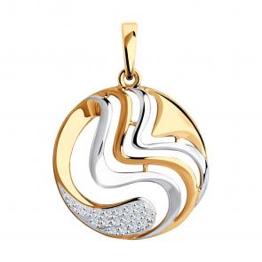 Золотая подвеска SOKOLOV с фианитом 035974 фото