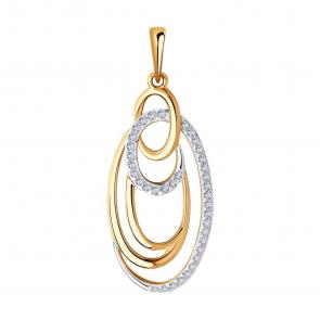 Золотая подвеска SOKOLOV с фианитом 035985 фото