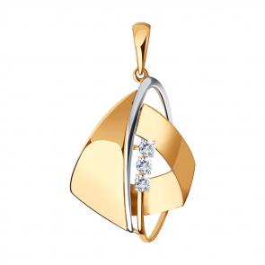 Золотая подвеска SOKOLOV с фианитом 036009 фото