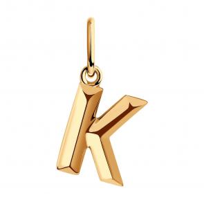 Золотая подвеска-буква К SOKOLOV 036069 фото