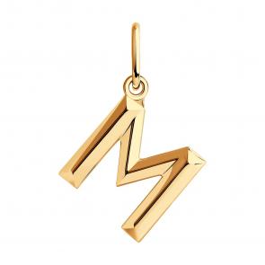 Золотая подвеска-буква М SOKOLOV 036082 фото