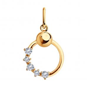 Золотая подвеска SOKOLOV с фианитом 036095 фото