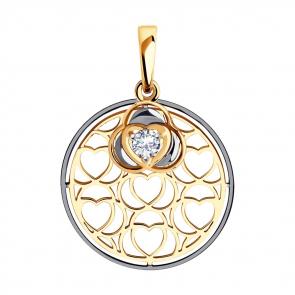 Золотая подвеска SOKOLOV с фианитом 036100 фото