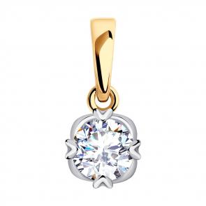 Золотая подвеска SOKOLOV с фианитом 036212 фото