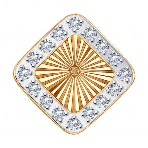 Золотая подвеска SOKOLOV с фианитом 036235 фото