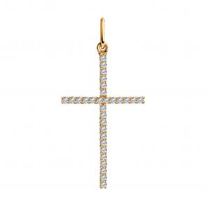 Золотая подвеска SOKOLOV с фианитом 036341 фото