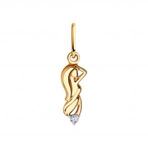 Золотая подвеска Знак зодиака Дева SOKOLOV с фианитом 036365 фото